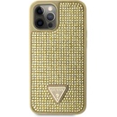 Pouzdra a kryty na mobilní telefony Apple Pouzdro Guess, Rhinestones Triangle Metal Logo iPhone 12 Pro MAX zlaté