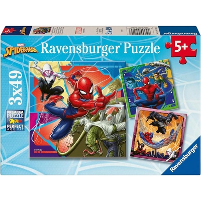 Ravensburger Детски пъзел Ravensburger 3 x 49 части - Спайдърмен (7012004115)