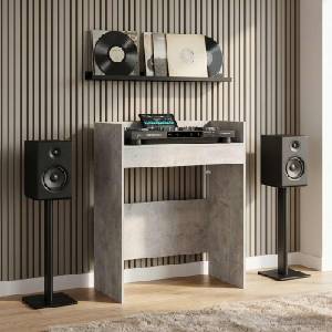 vidaXL DJ маса Бетонно сиво 62 x 45 x 102 см Инженерна дървесина (8006759)
