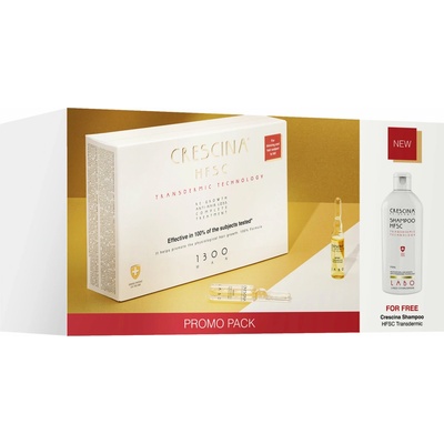 Crescina starostlivosť na podporu rastu vlasov a proti vypadávaniu vlasov 1300 20 x 3,5 ml + šampón pre mužov 200 ml