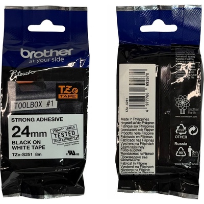 Brother TZE-S251, černý tisk bílý podklad, 8m, 24mm – Zboží Dáma