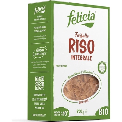 FELICIA Cestoviny Farfalle z celozrnnej ryže bez lepku BIO 250 g