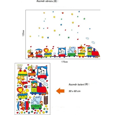 Veselá Stena Samolepka na stenu Zvierací cirkus Veľkosť: 120 x 175 cm