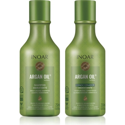 INOAR Argan Oil System комплект за хидратация и блясък 2x250ml