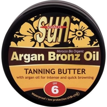 Vivaco Sun Argan Bronz Oil Tanning Butter SPF6 200 ml voděodolné opalovací máslo s arganovým olejem pro rychlé zhnědnutí