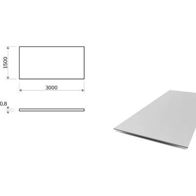 Hliníkový plech 1,5x3 m, tloušťka 0,8 mm (EN 5754) H22