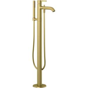 Kludi Nova Fonte - Смесител за вана за монтаж на пода, с аксесоари, матово злато 38590N015 (38590N015)