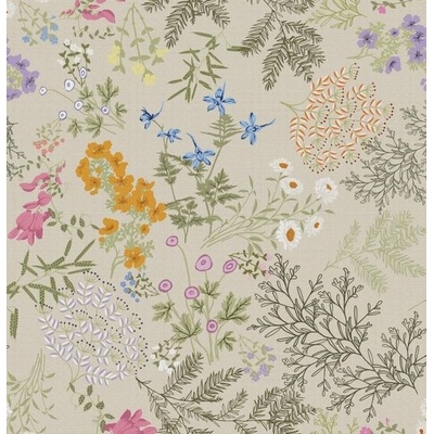 Samolepicí tapeta Timeet béžová samolepicí fólie s botanickým vzorem 41x300 cm, fólie na nábytek,
