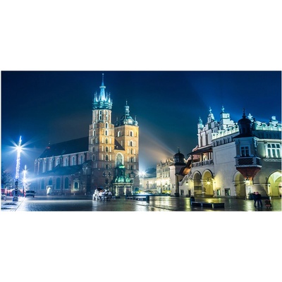 Foto obraz fotografie na skle Krakov noc 100x50 cm