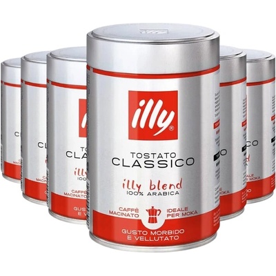 Illy Moka Tostato Normal Classico Arabica Mletá 6 x 250 g