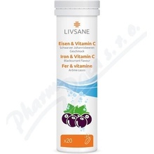 Livsane Železo + Vitamin C šumivé tablety 20 ks