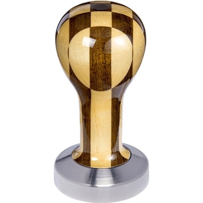 Buna Café tamper lak šachovnica, nerez mat, plochý 49 mm