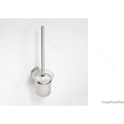 Bemeta Omega WC štětka nástěnná, miska mléčné sklo, chrom černý kartáč 104113017