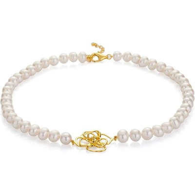 Swan Колие със сладководни бели перли RB256NWG Swan