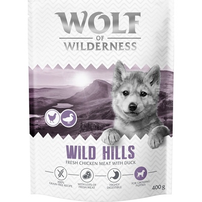 Wolf of Wilderness Junior Wild Hills kačacie bez obilnín 400 gb