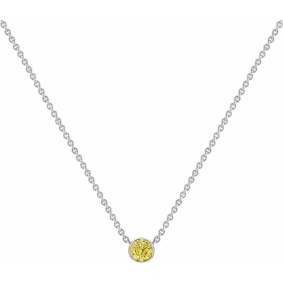 Eppi Strieborný minimalistický náhrdelník so žltým diamantom N44265