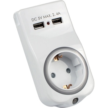 Xmart Адаптер Xmart SL8101, 1 x Шуко, 2 x USB, LED светлина (8609)