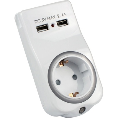Xmart Адаптер Xmart SL8101, 1 x Шуко, 2 x USB, LED светлина (8609)