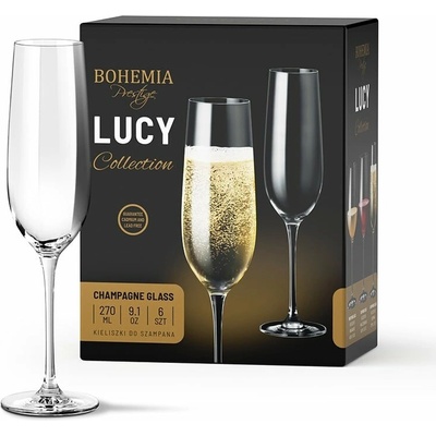 BOHEMIA PRESTIGE LUCY POHÁR NA ŠAMPANSKÉ 6 x 270 ml