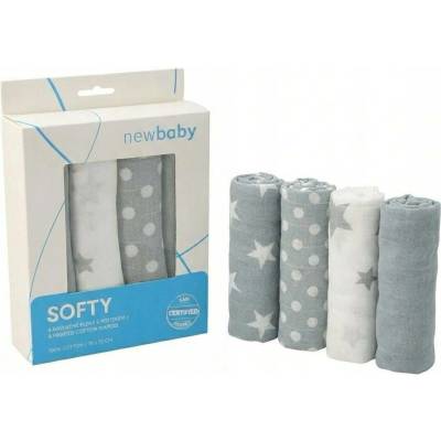 New Baby bavlněné s potiskem 70 x cm šedo-bílé 4 ks – Zbozi.Blesk.cz