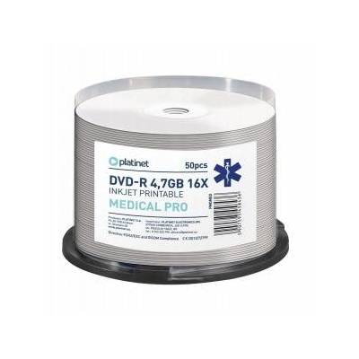 Platinet dvd-r 4.7gb 16x ff white inkjet printable medical pro cake*50 [45843]