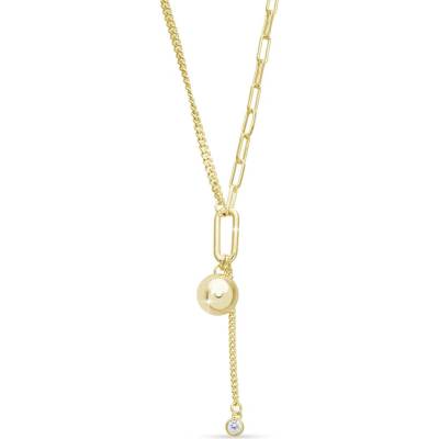 Biju Pozlacený řetízek s asymetrickým designem a kuličkou 3002477