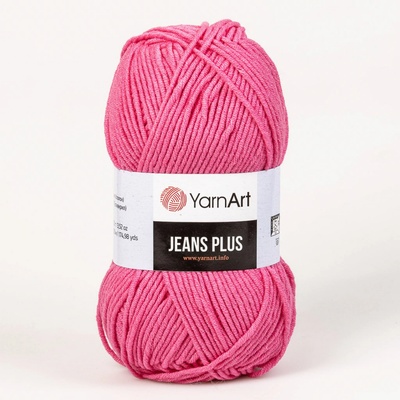 YarnArt pletací / háčkovací příze JEANS PLUS 42 tmavě růžová, jednobarevná, 100g/160m