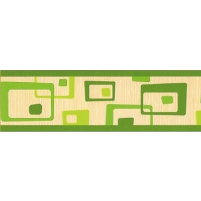 IMPOL TRADE 69032 Samolepící bordura abstrakt zelený 5 m x 6,9 cm – Zboží Dáma