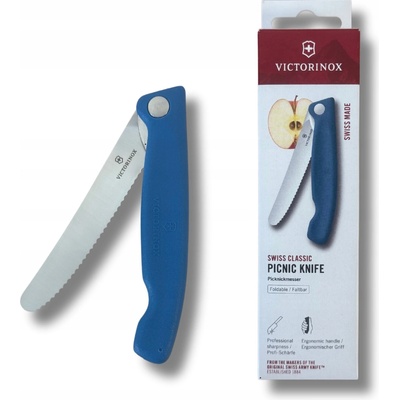 Victorinox Piknikový nôž Swiss Classic Wavy 11 cm modrý 6.7832.FC1