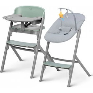 KinderKraft Детско столче за хранене KinderKraft LIVY + шезлонг CALMEE, в зелено