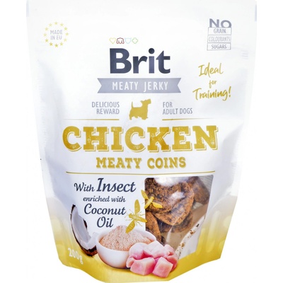 Brit maškrty Jerky Chicken with Insect Meaty Coins 200 g
