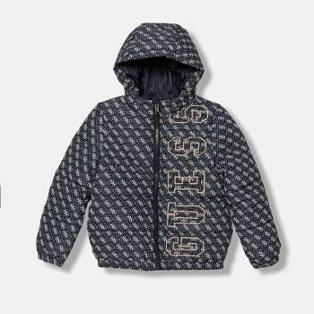 GUESS Зимно яке за момче в тъмно син цвят с бели лога Guess