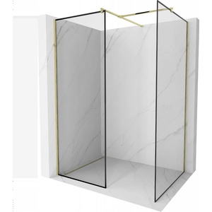 Mexen Kioto душ параван Walk-in 150 x 110 cm, черна рамка, златна - 800-150-202-50-70-110 (800-150-202-50-70-110)