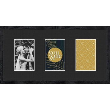 STYLER Рамка за 3 снимки Kyoto с черно паспарту 23 x 46 см черна (RA-15116)