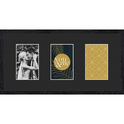 STYLER Рамка за 3 снимки Kyoto с черно паспарту 23 x 46 см черна (RA-15116)