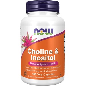 NOW NOW Choline and Inositol 500mg, 100 Veg Capsules