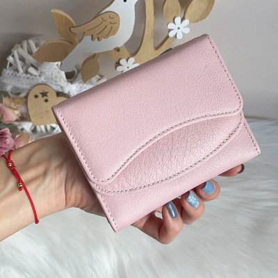 Портмоне Естествена Кожа Розов цвят - Модел 1835