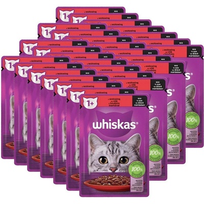 Whiskas s hovězím masem ve šťávě 28 x 85 g