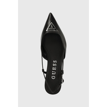 Guess Кожени обувки с тънък ток Guess JESSON в черно FLPJES LEA05 (FLPJES.LEA05.BLACK)