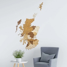 Skotsko Dřevěná mapa 50 x 84 cm