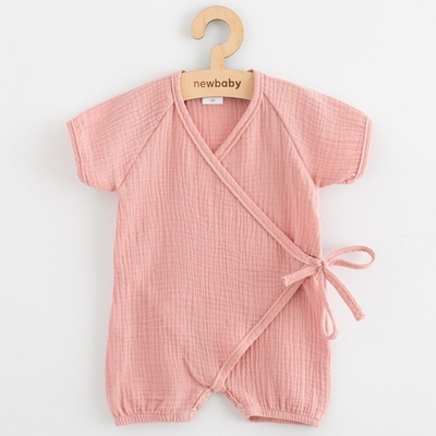 Dojčenský letný mušelínový overal New Baby pink