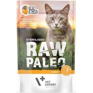 VetExpert Raw Paleo Cat Sterilised Adult Turkey - пауч за кастрирани котки, без зърно, с пуешко месо, 100 гр, Vet Expert - Полша