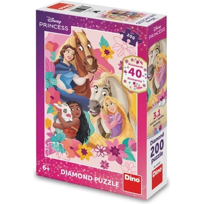 Dino - Puzzle Diamond Puzzle: Princesses with Animals - 200 piese