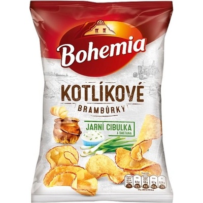 Bohemia Kotlíkové brambůrky jarní cibulka a smetana 100 g
