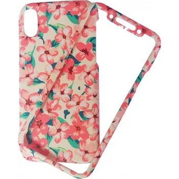 Image 1 of Apple Твърд гръб кейс за iPhone X розов цветя 360°