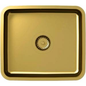 Quadron Мивка за под плот от неръждаема стомана Quadron Unique Nicolas 44x39 см, златисто покритие (KS1U4035PVDG1_G1) Мивка за вграждане