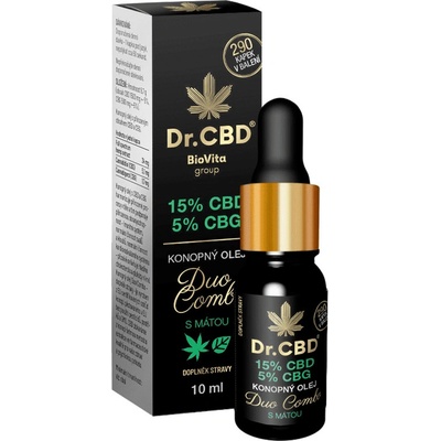 Dr. CBD 15 % CBD 5 % CBG Duo Combo s mátou 10 ml