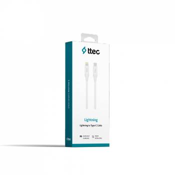 Image 1 of Ttec Кабел ttec Type-C - Lightning Fast Charging Cable 150cm - Бял