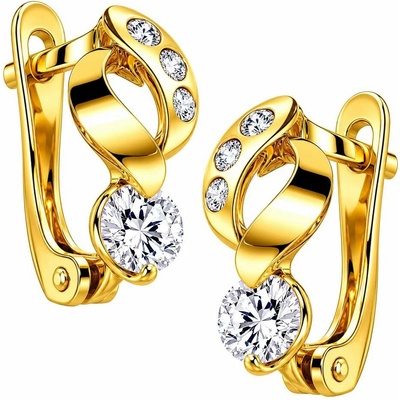 Zlaton Náušnice žluté zlato s kamenem visací 1.4cm 1.85g 000111602247