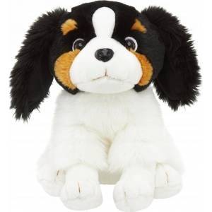 Smily Play *PLUSH dog, 28 cm, seated, white/black